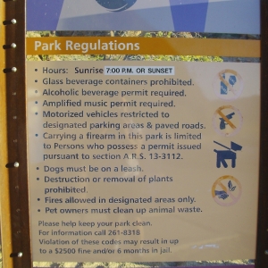 Echo Canyon Park Regulations Sign 2011